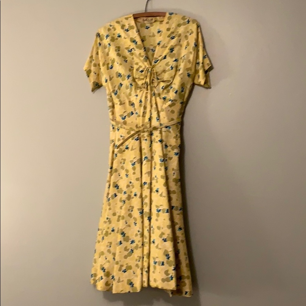 Vintage “youth guild” yellow belted dress